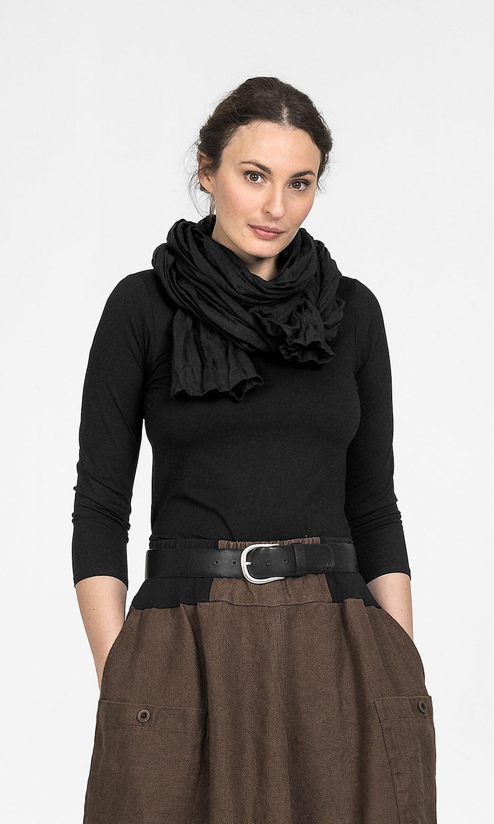Linnescarf, rektangulär, svart - Olars Ulla