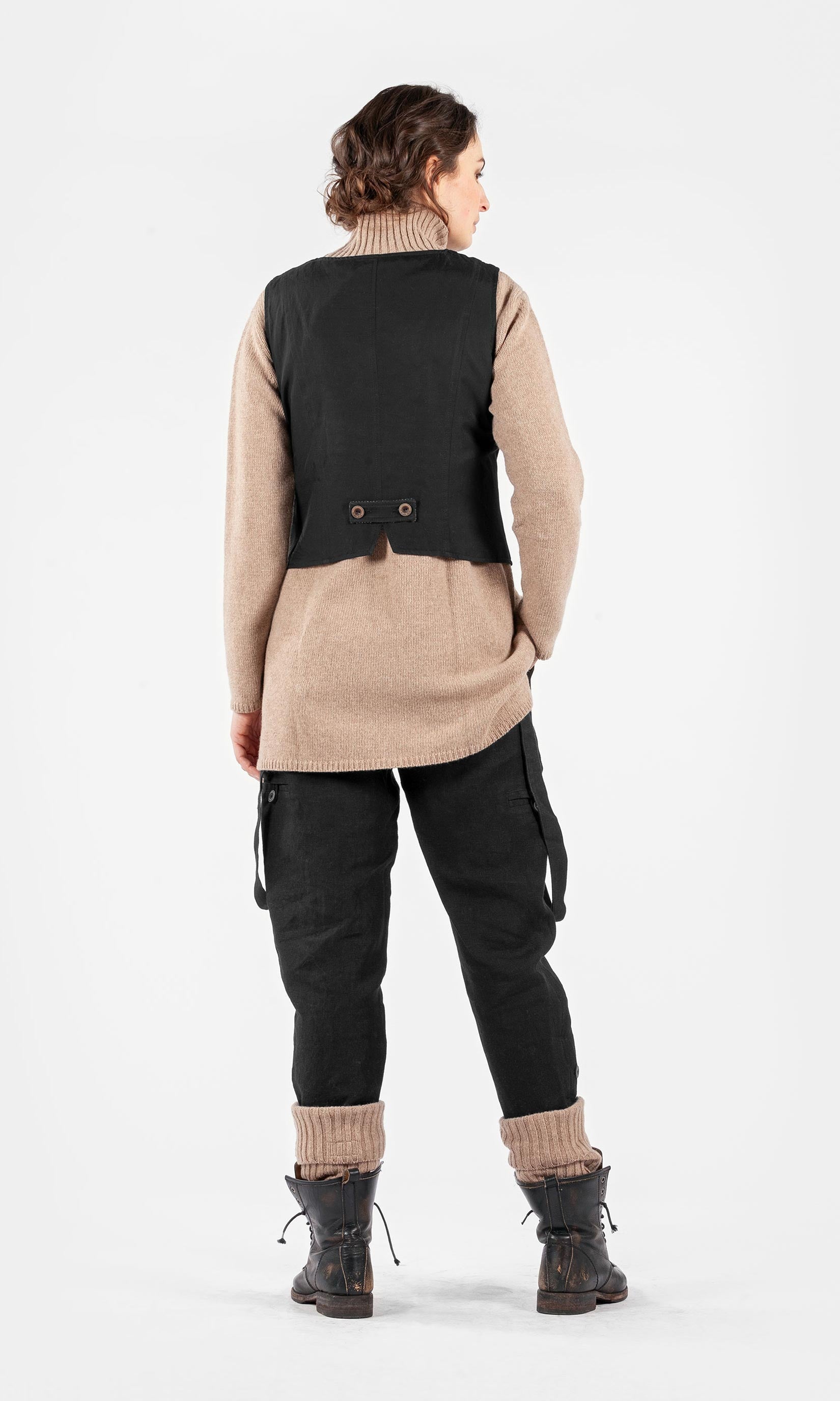 Polotröja i stickad ull, beige - Olars Ulla