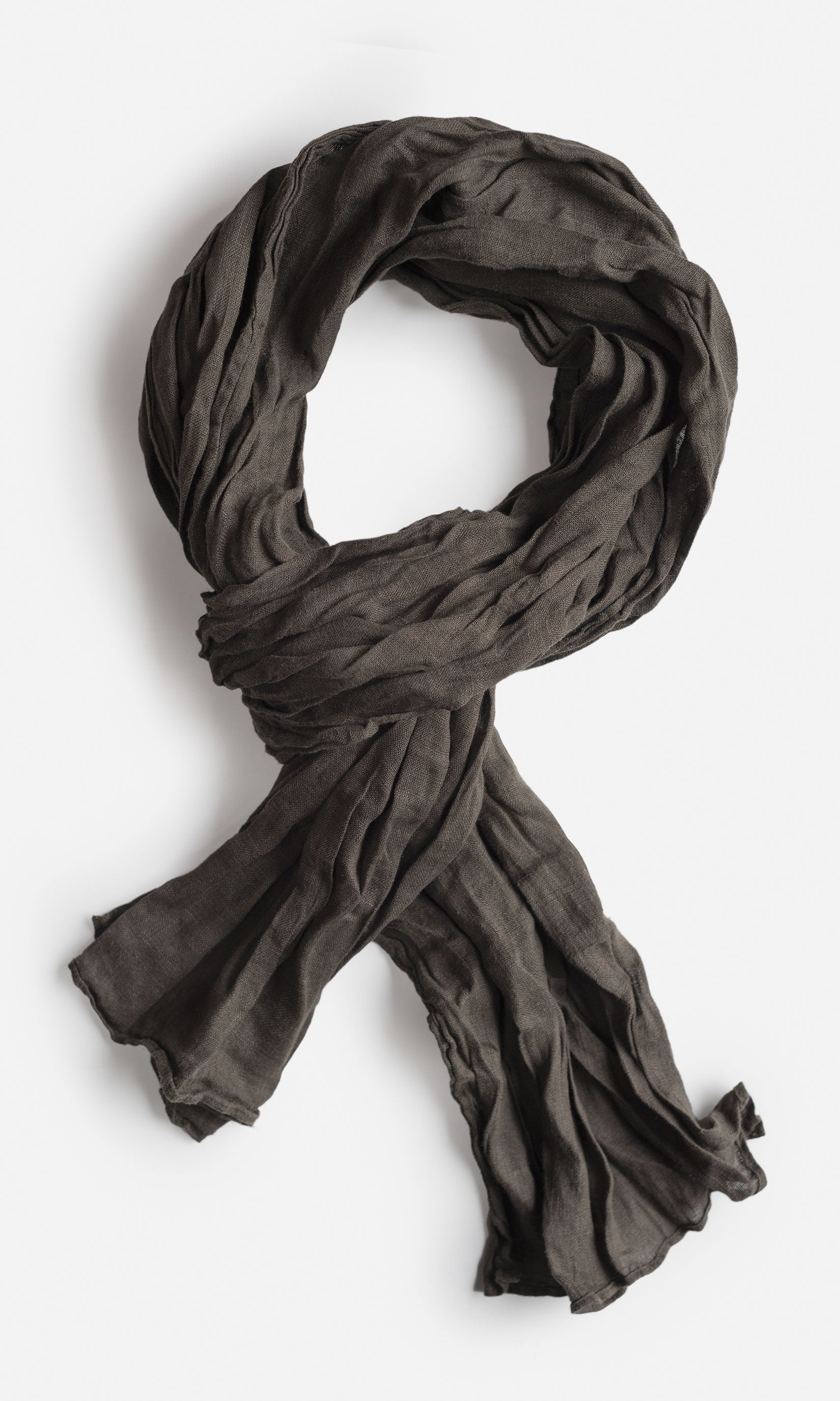 Linnescarf, rektangulär, umbrafärgad - Olars Ulla