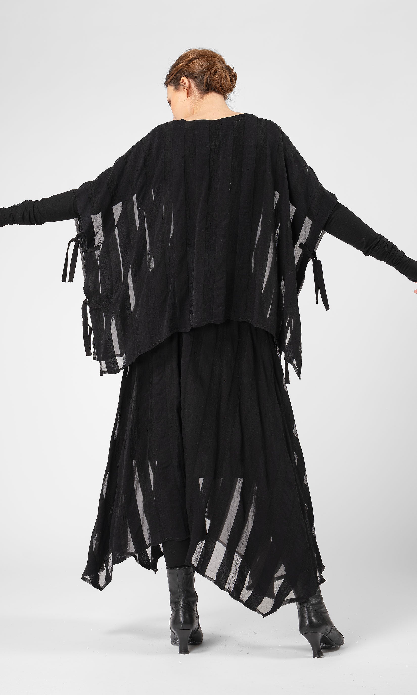 Topp i randig viskosmix, oversize, transparent - Olars Ulla