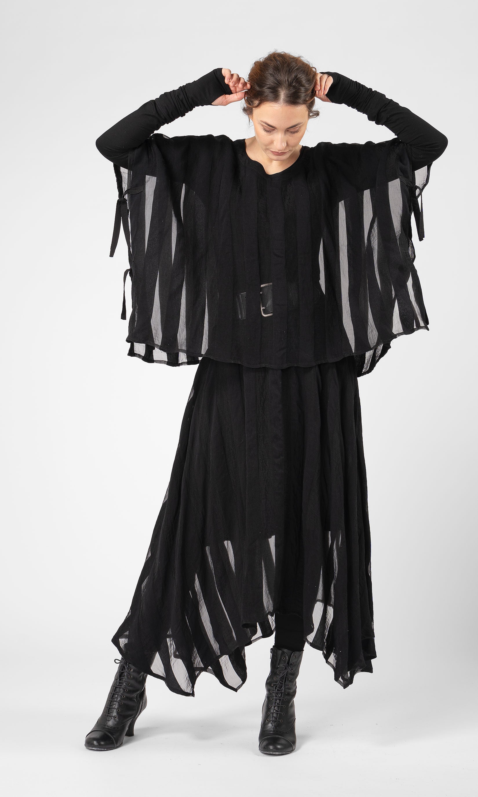 Topp i randig viskosmix, oversize, transparent - Olars Ulla