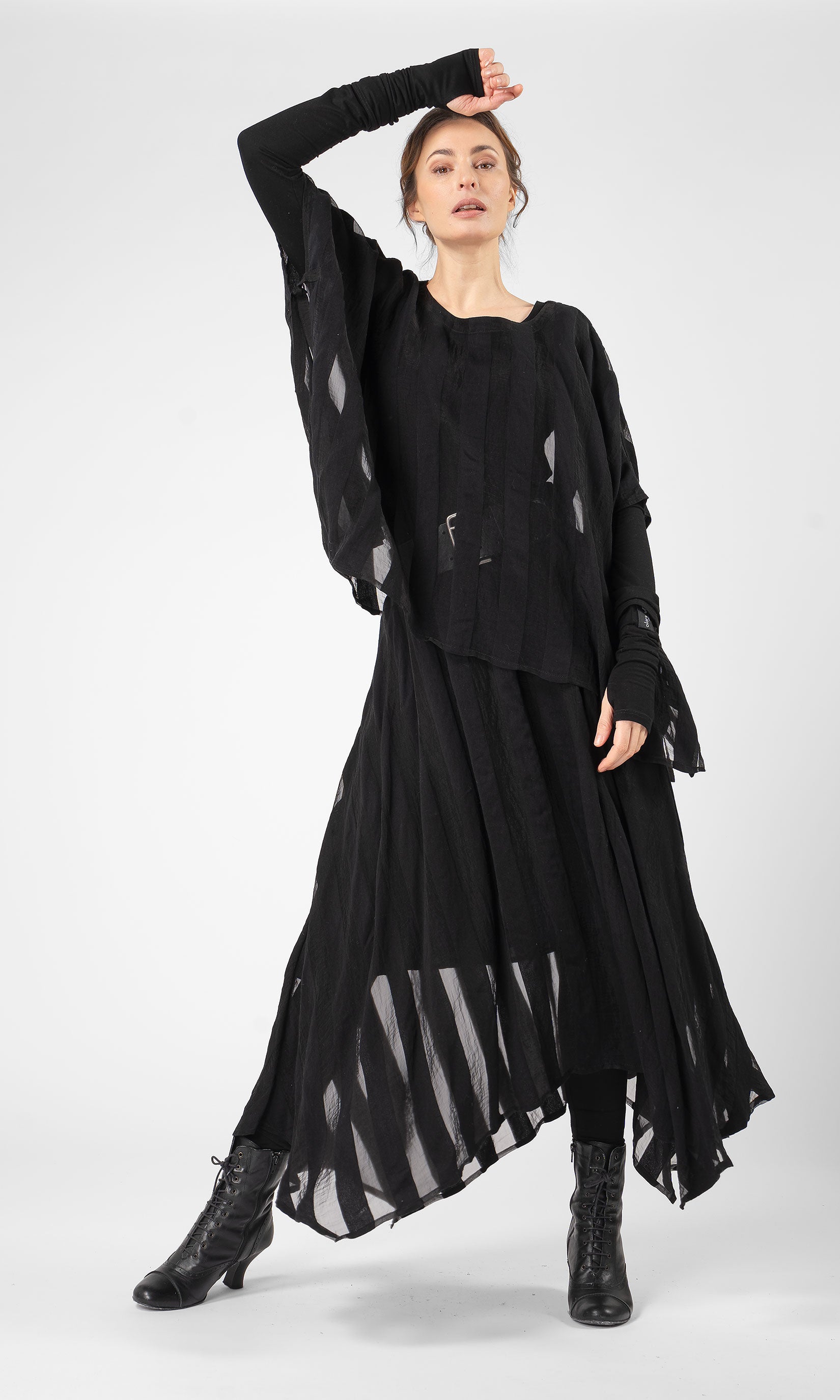 Topp i randig viskosmix, oversize, transparent - Olars Ulla