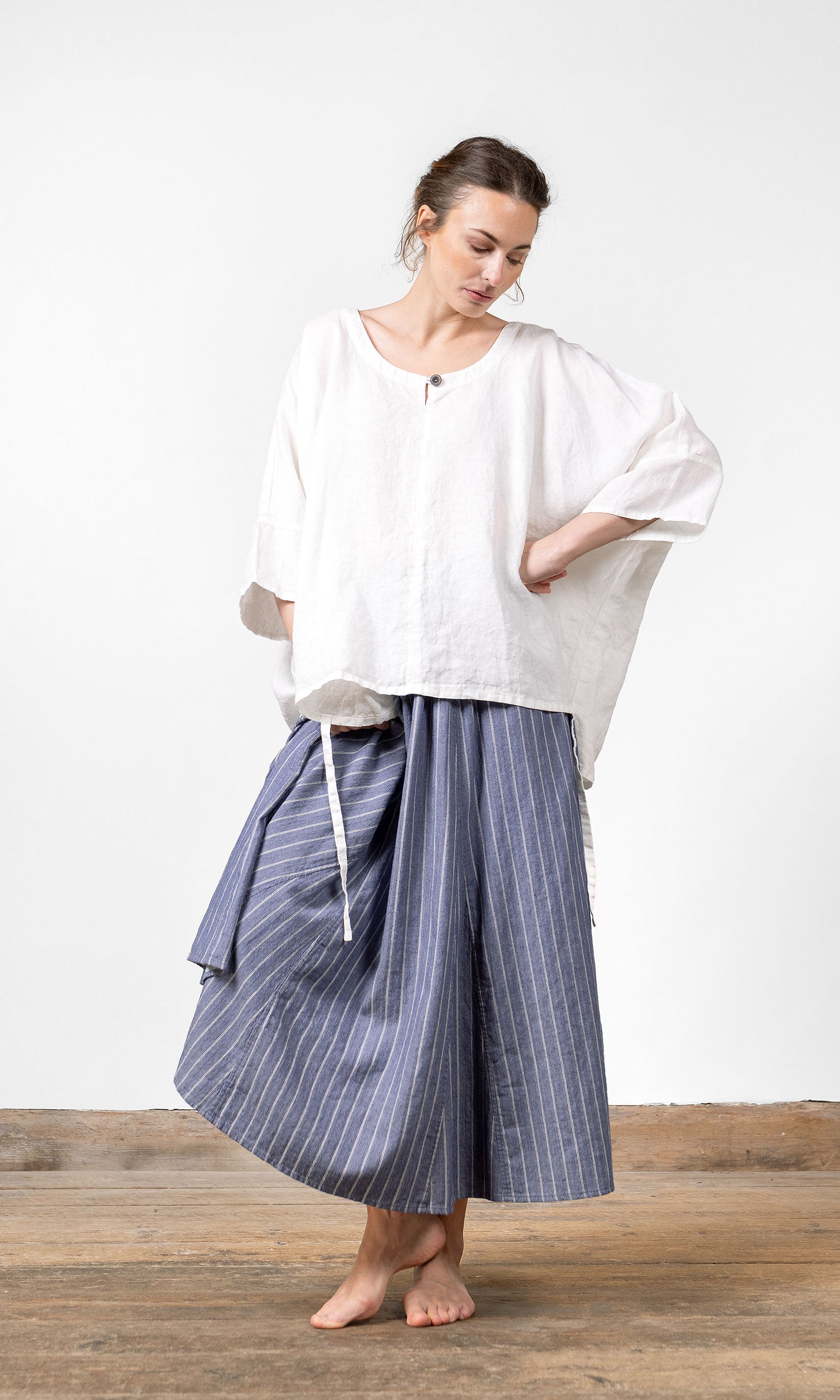 Oversize linnetopp, vit - Olars Ulla