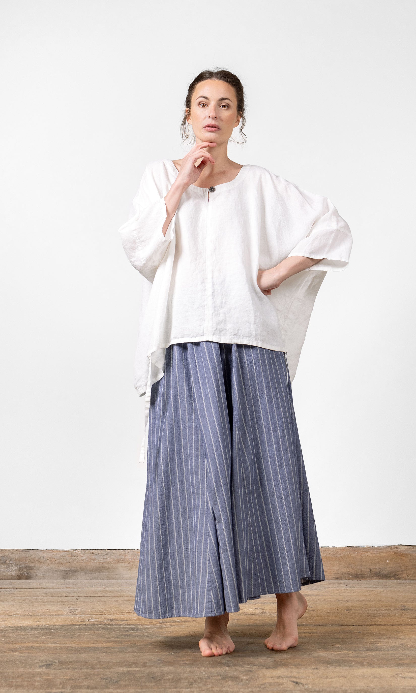Oversize linnetopp, vit - Olars Ulla