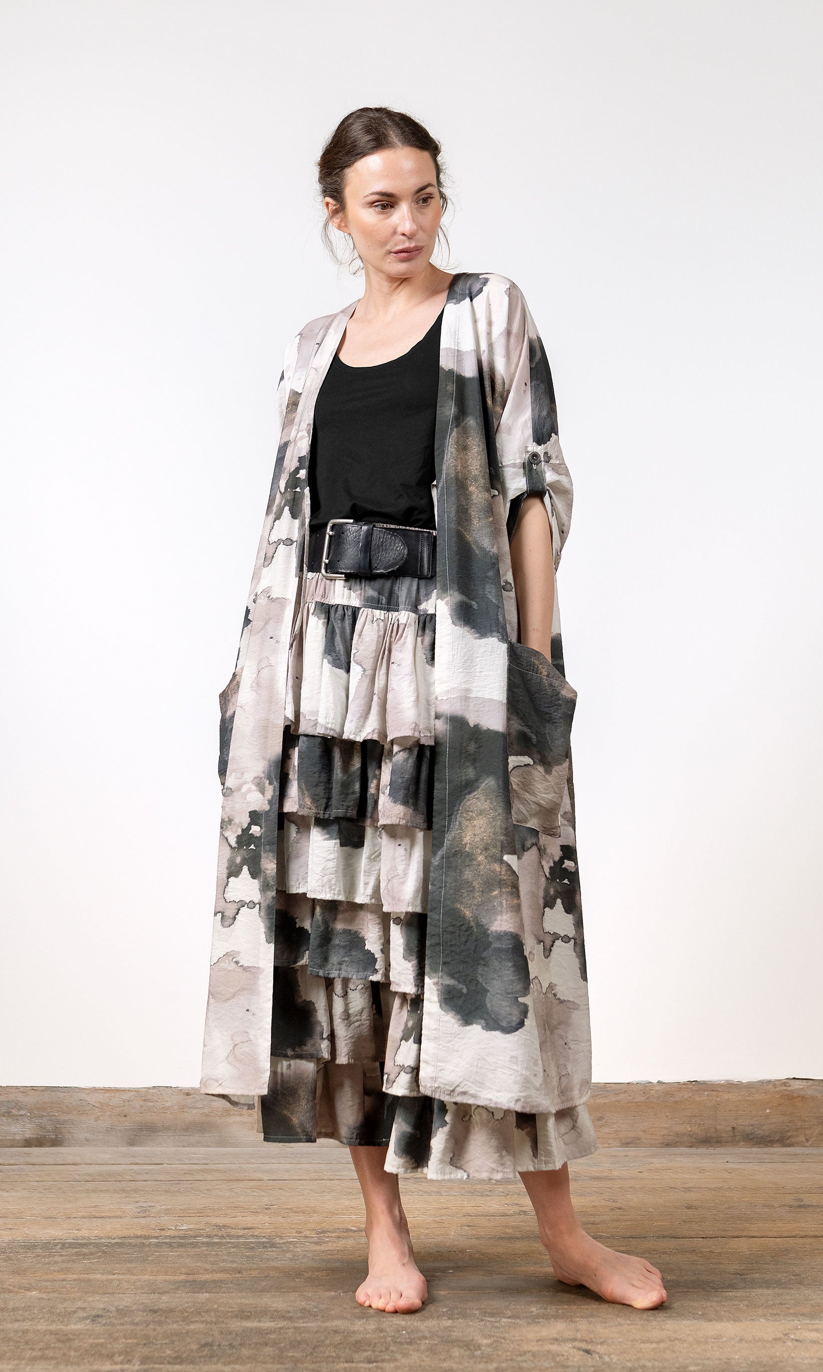Kaftan i mönstrad viskosmix - Olars Ulla