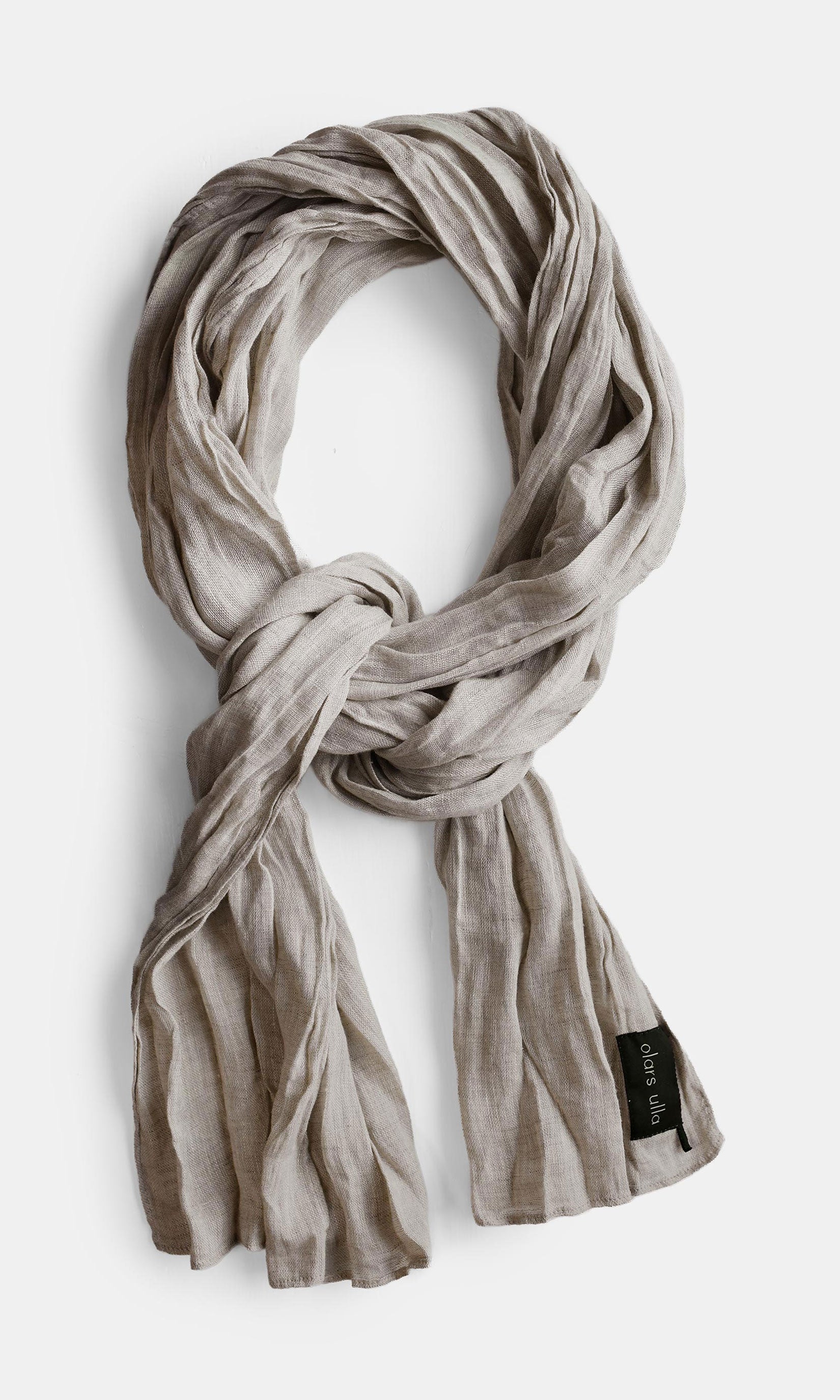 Linnescarf, rektangulär, naturfärgad - Olars Ulla