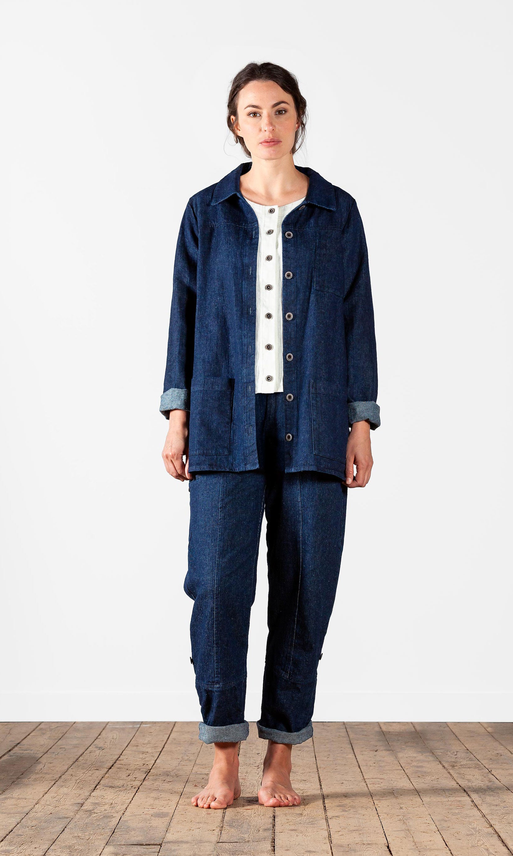 Jeansjacka i oversizemodell