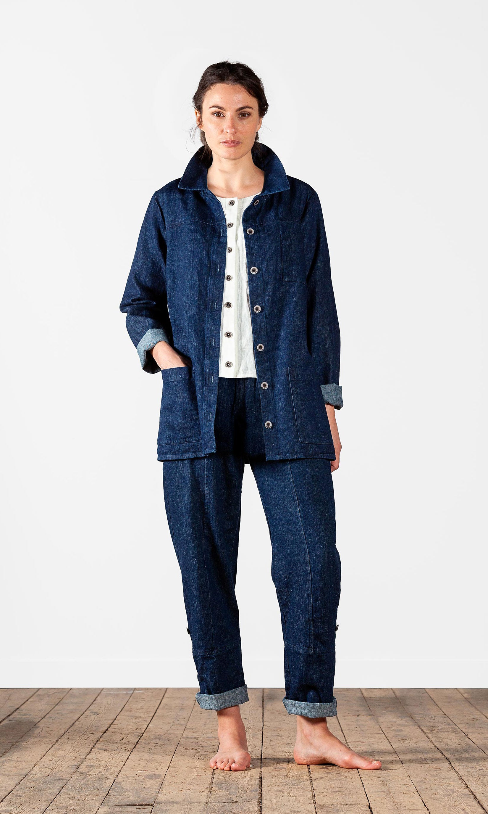 Jeansjacka i oversizemodell