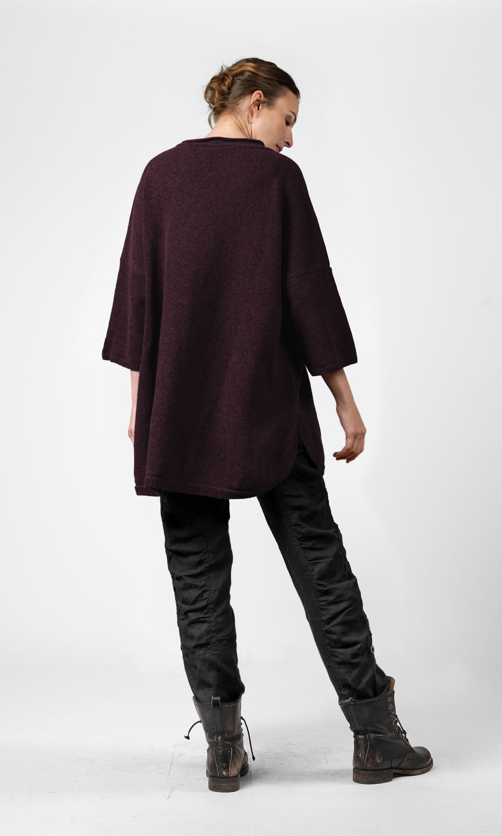 Ulltröja med trekvartsärm, oversize, lila - Olars Ulla