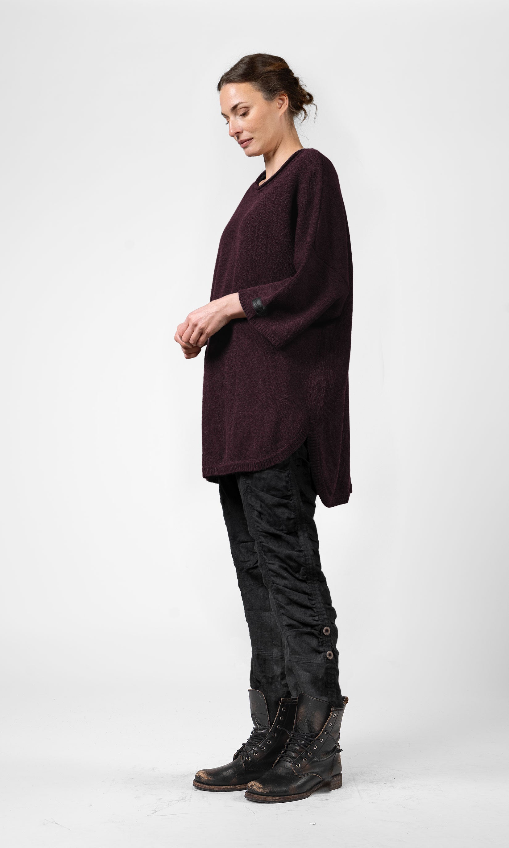 Ulltröja med trekvartsärm, oversize, lila - Olars Ulla