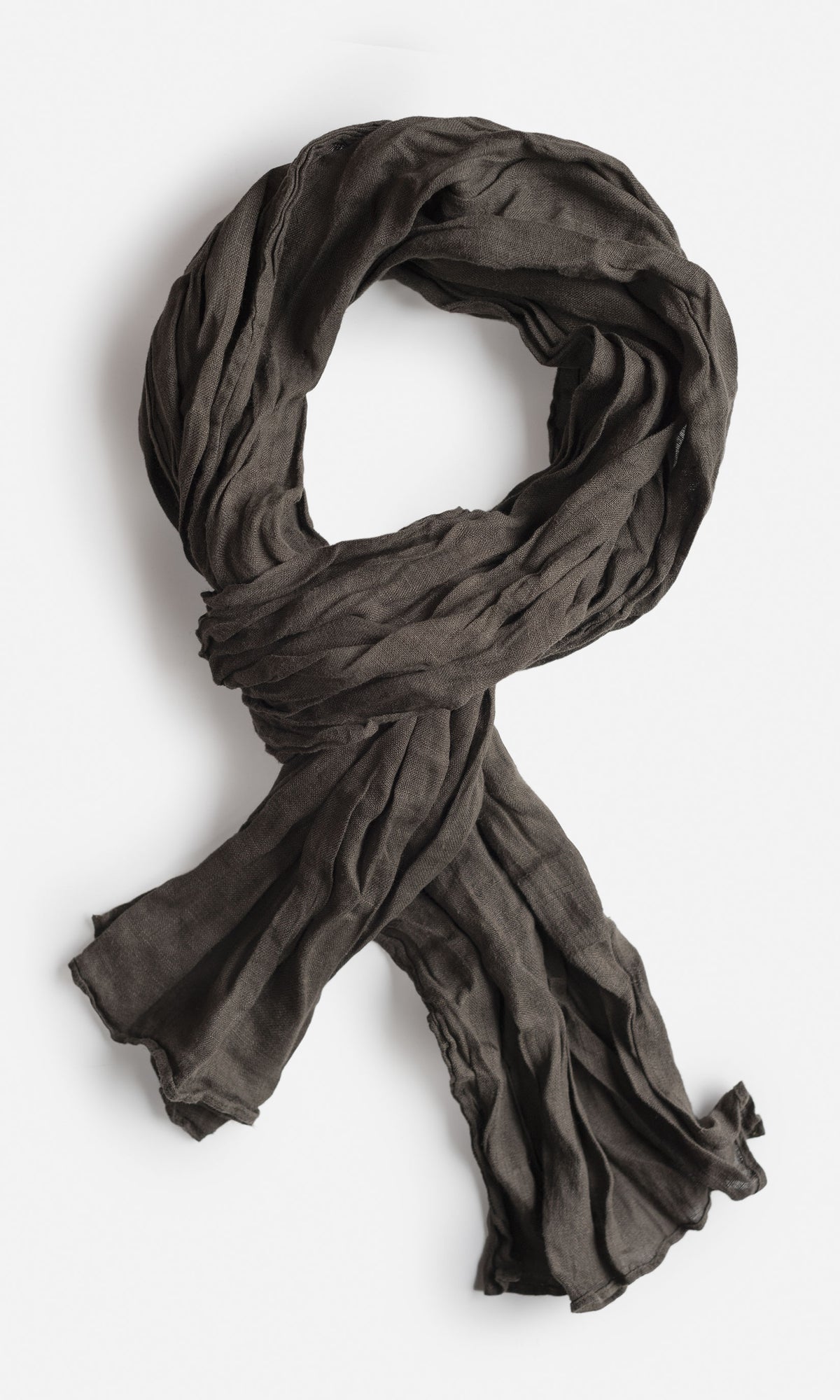 Linnescarf, rektangulär, umbrafärgad - Olars Ulla