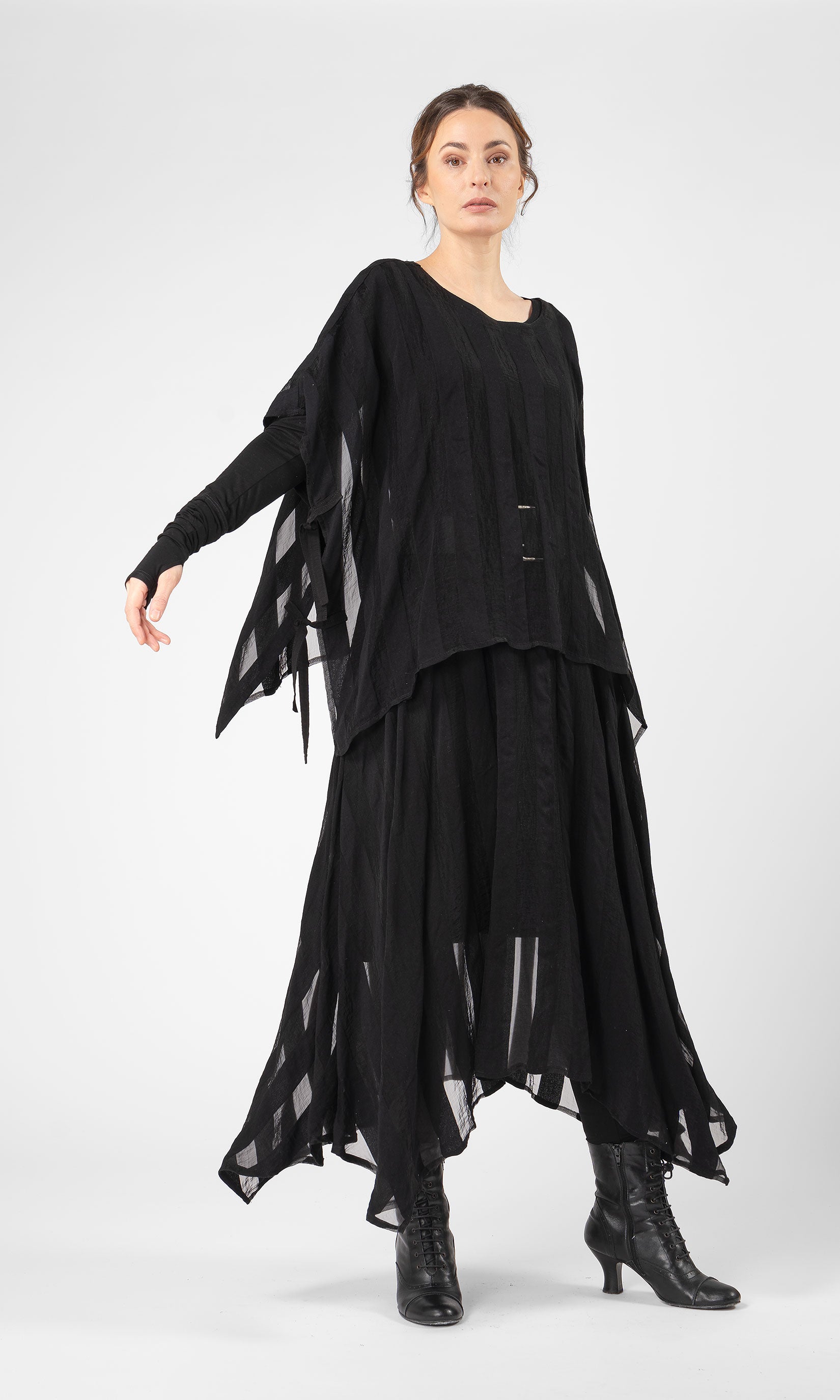 Topp i randig viskosmix, oversize, transparent - Olars Ulla
