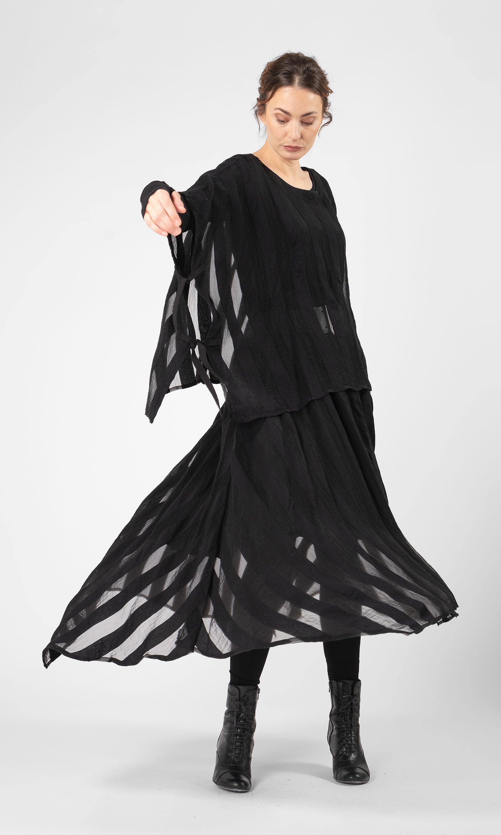 Topp i randig viskosmix, oversize, transparent - Olars Ulla