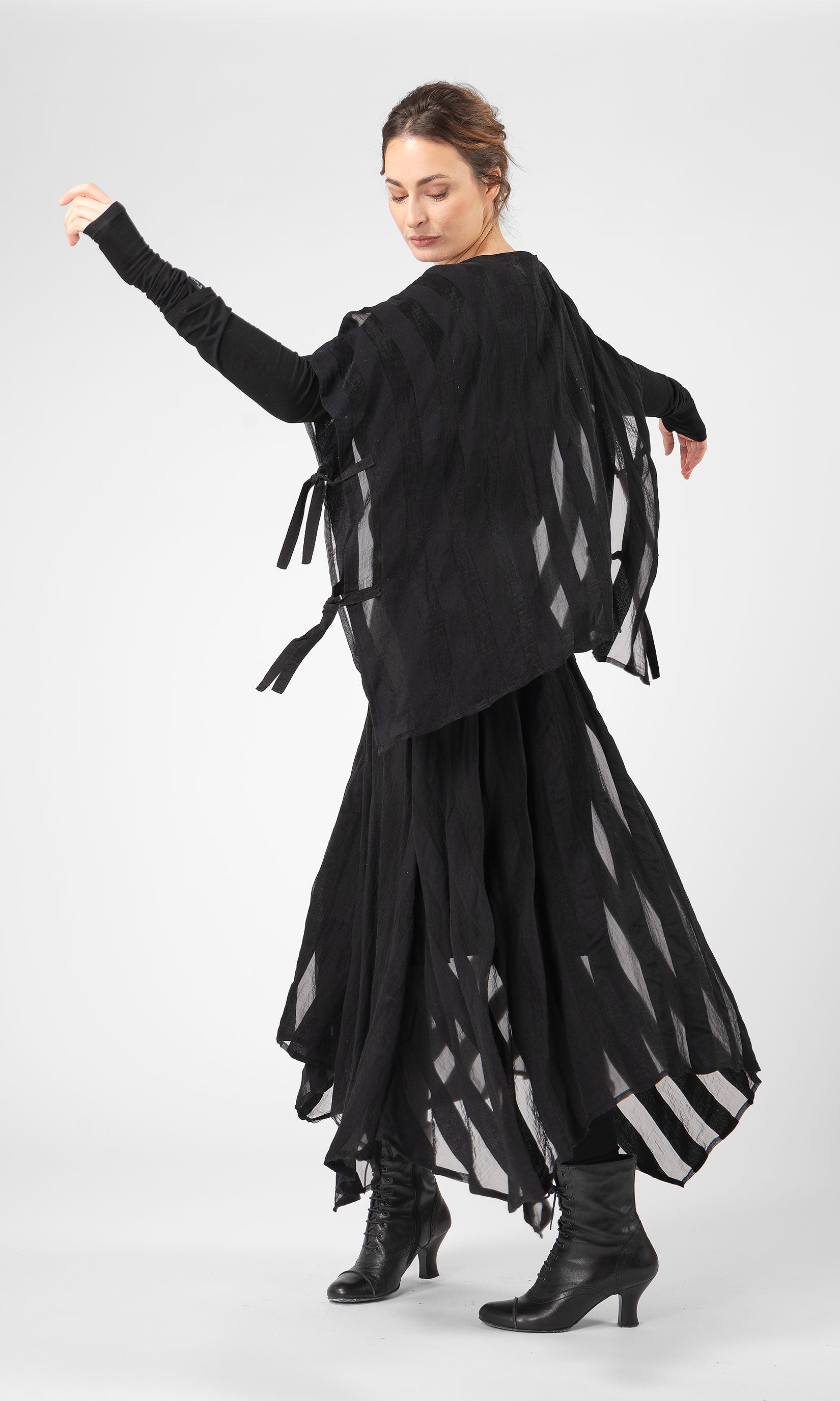 Topp i randig viskosmix, oversize, transparent  -  Olars Ulla