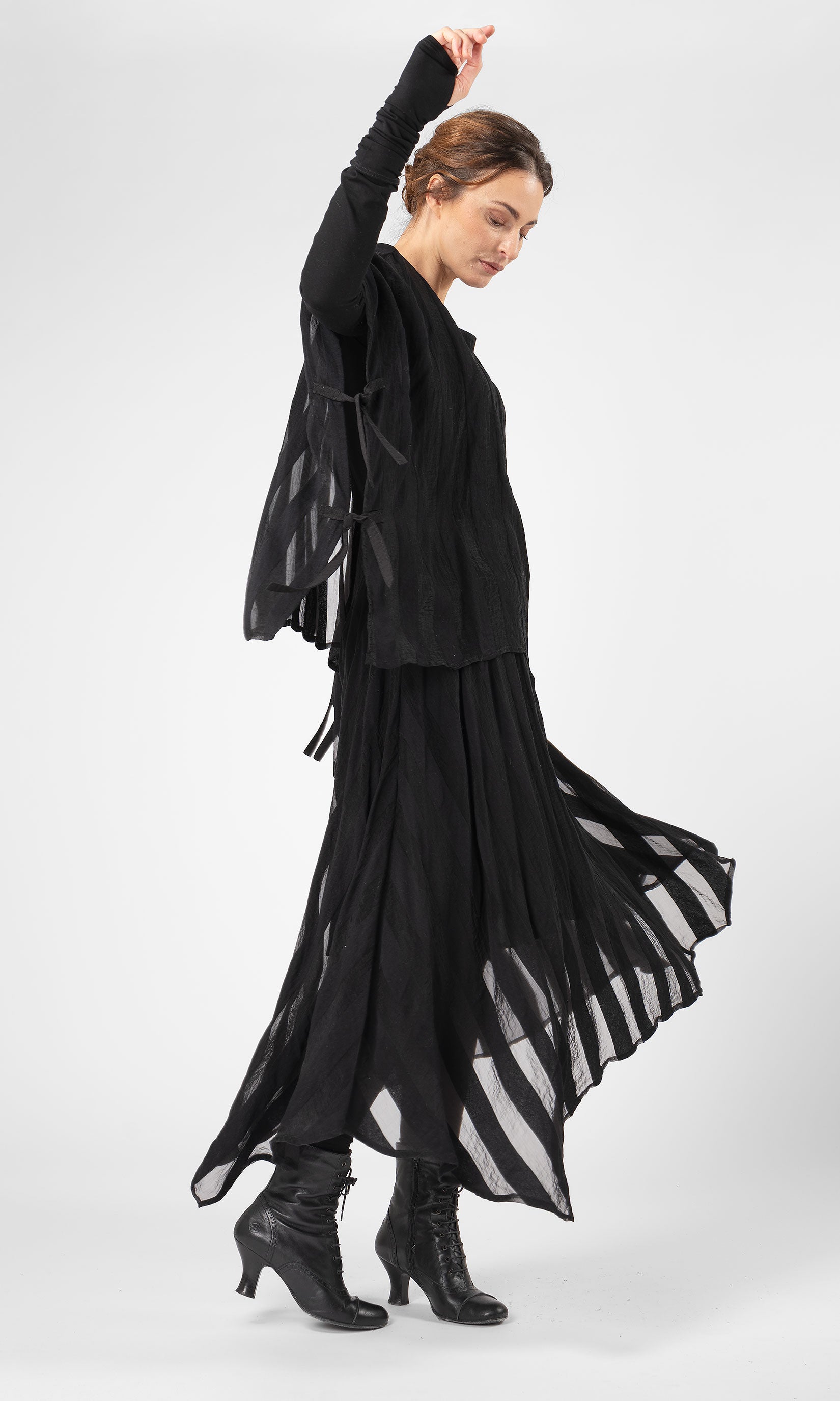 Topp i randig viskosmix, oversize, transparent - Olars Ulla