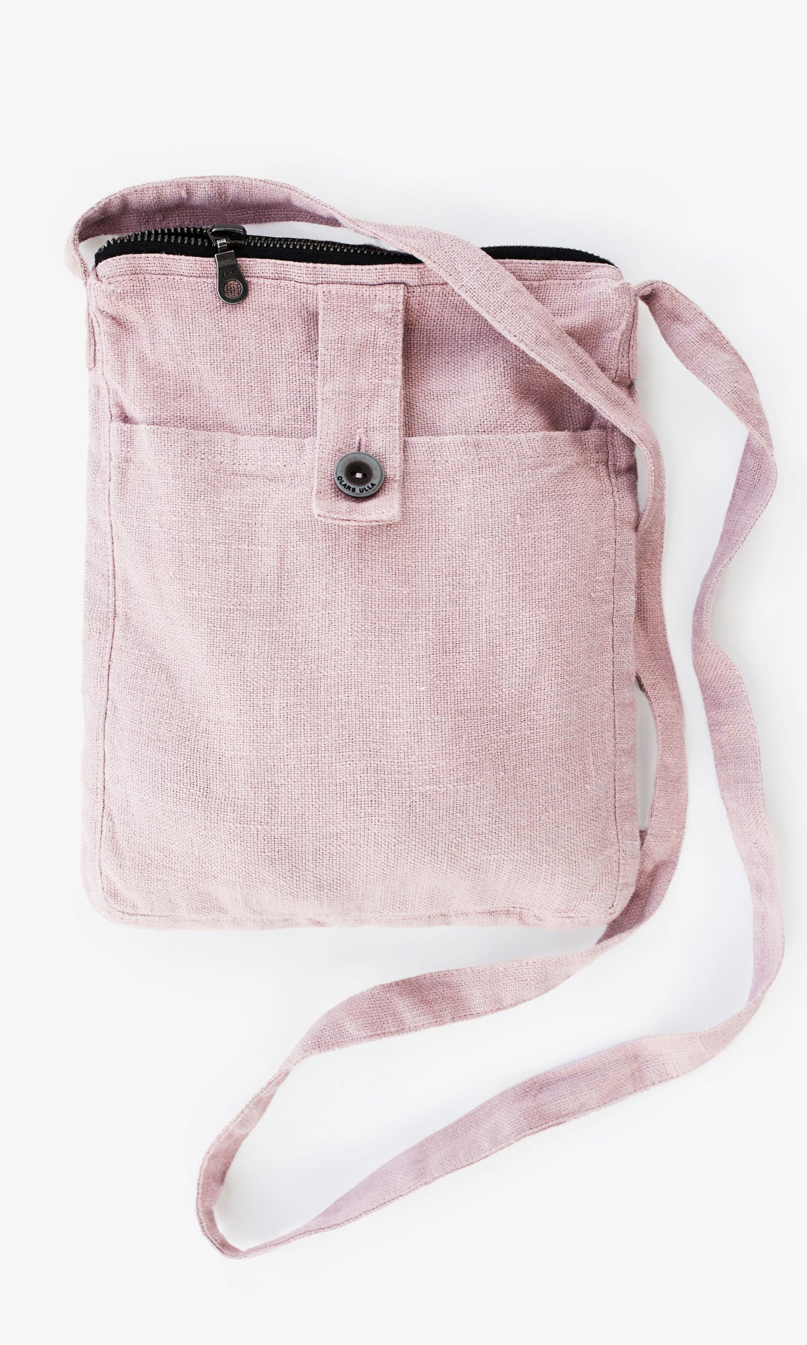 Linneväska med axelrem, rosa - Olars Ulla