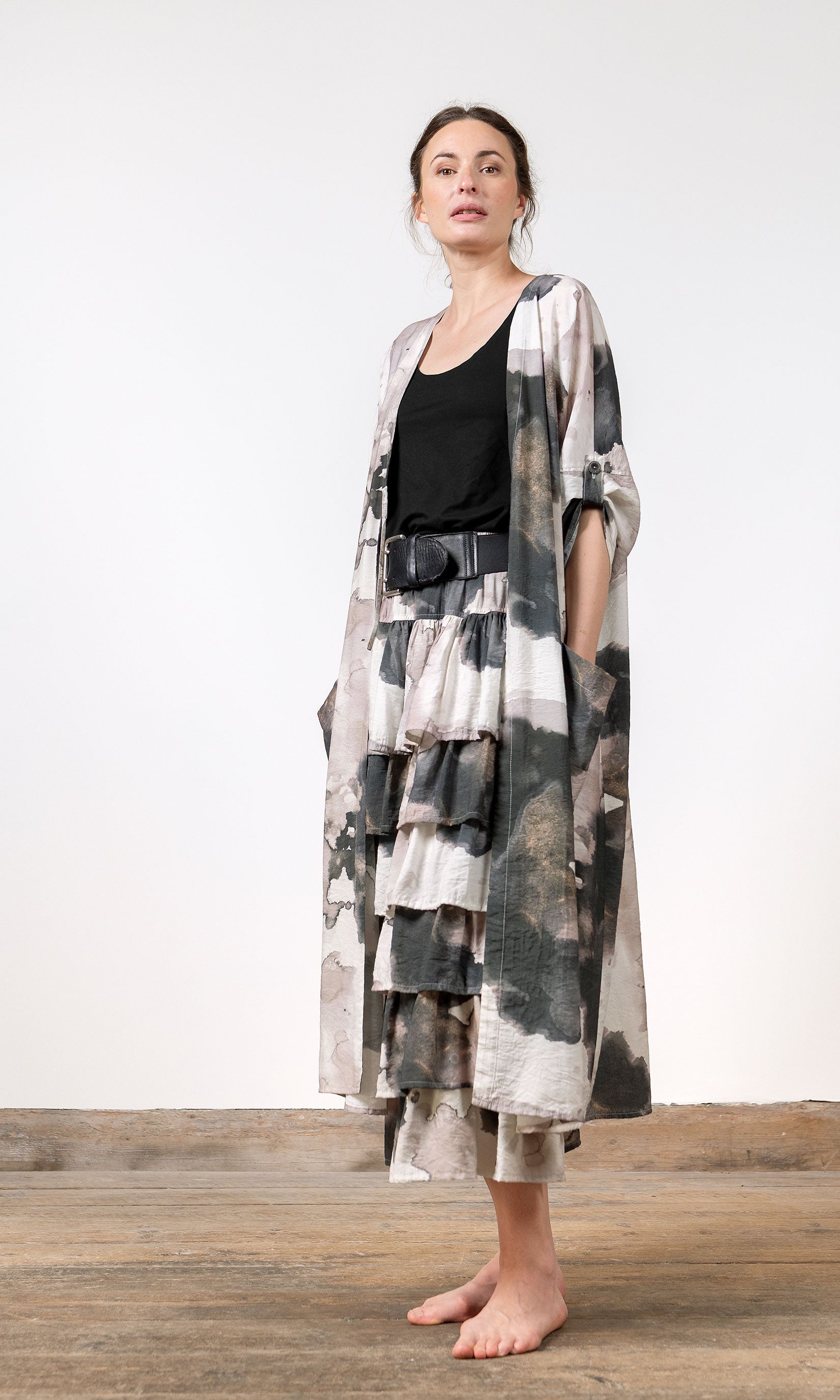 Kaftan i mönstrad viskosmix - Olars Ulla